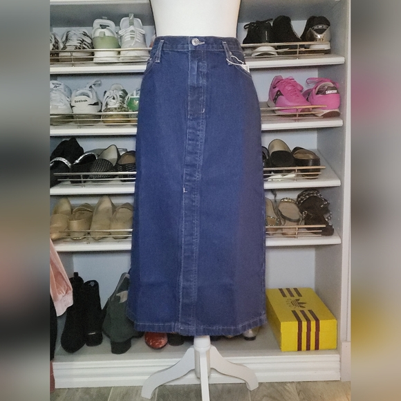 Denim Maxi Skirt - Picture 2 of 8